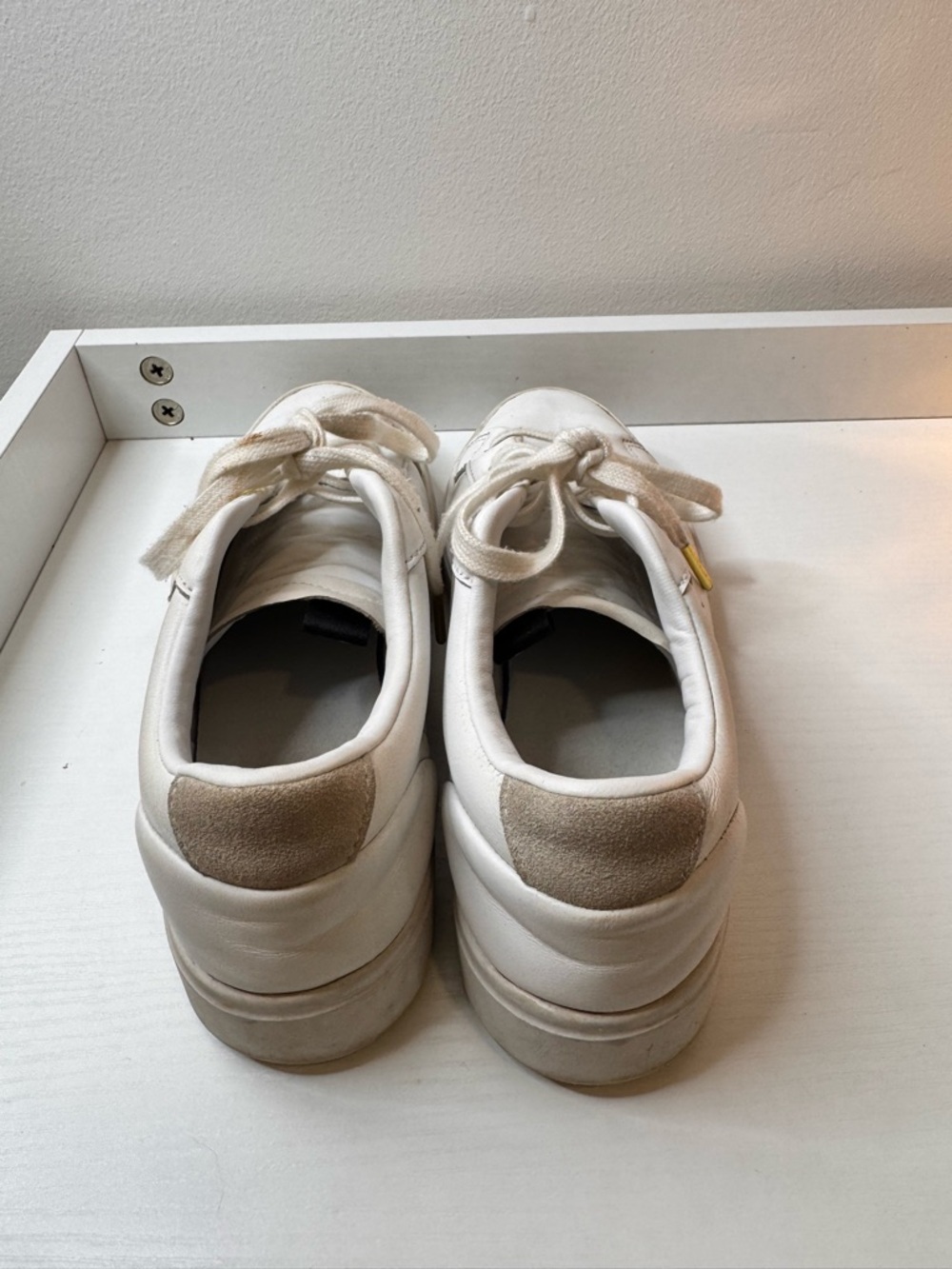 adidas White Sneakers with Gold Logo Accent - Picture 6 of 6